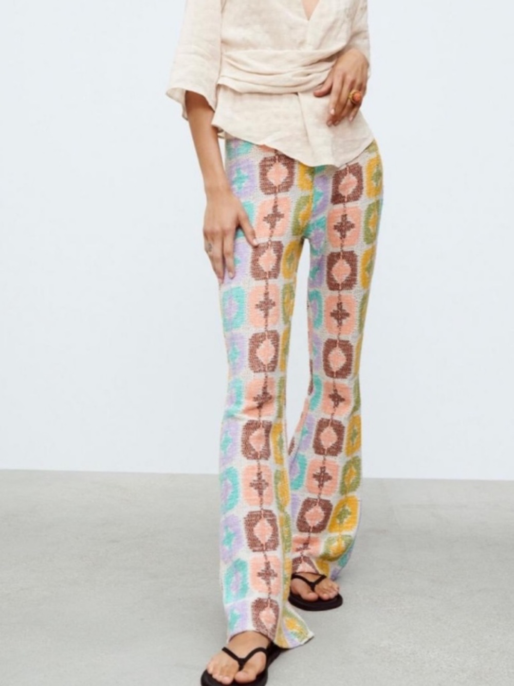 Zara Crochet Flare Pants - Rare - Picture 6 of 9